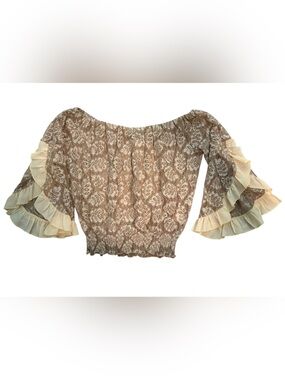 Lace Off the Shoulder Cropped Top Venus Ruffles💕